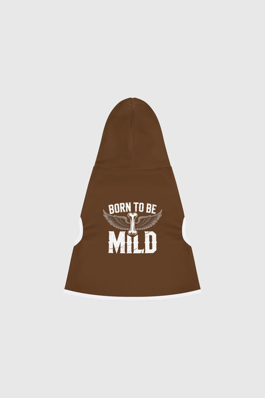 Dachshund wearing brown born to be mild dog hoodie