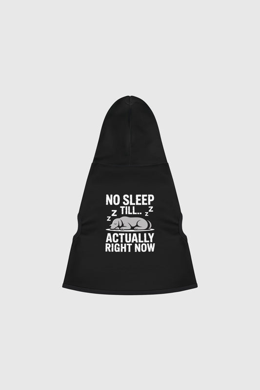 Dachshund wearing black no sleep till dog hoodie