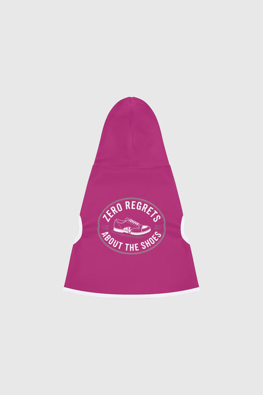 Dachshund wearing pink zero regrets about the shoes dog hoodie