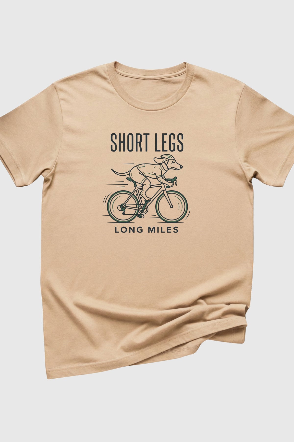 Woman wearing black Short Legs Long Miles dachshund cycling t-shirt
