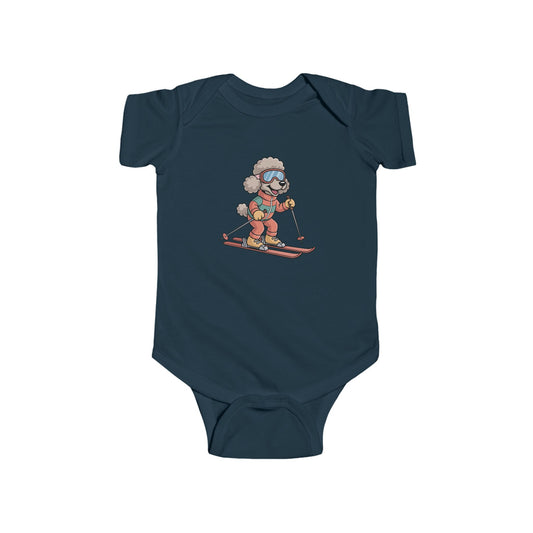 Baby Bodysuit – Cute Skiing Poodle