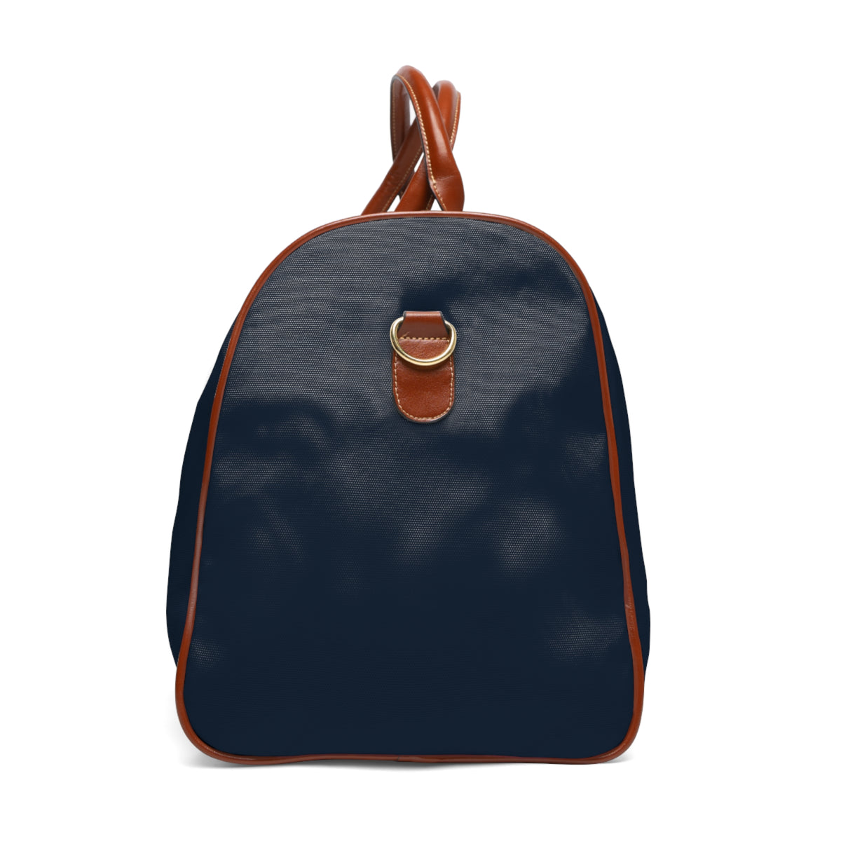 Color: Navy. Club Mark golf travel bag in navy, right side view with gold-colored zipper.
