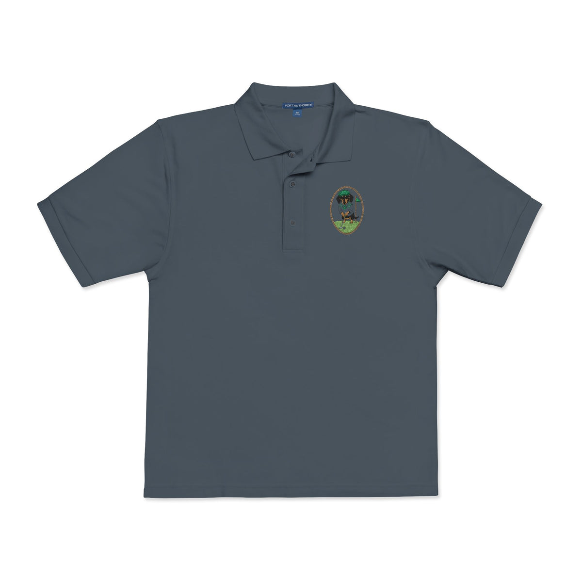 Dachshund Golf Polo Shirt, Embroidered Wiener Dog Crest