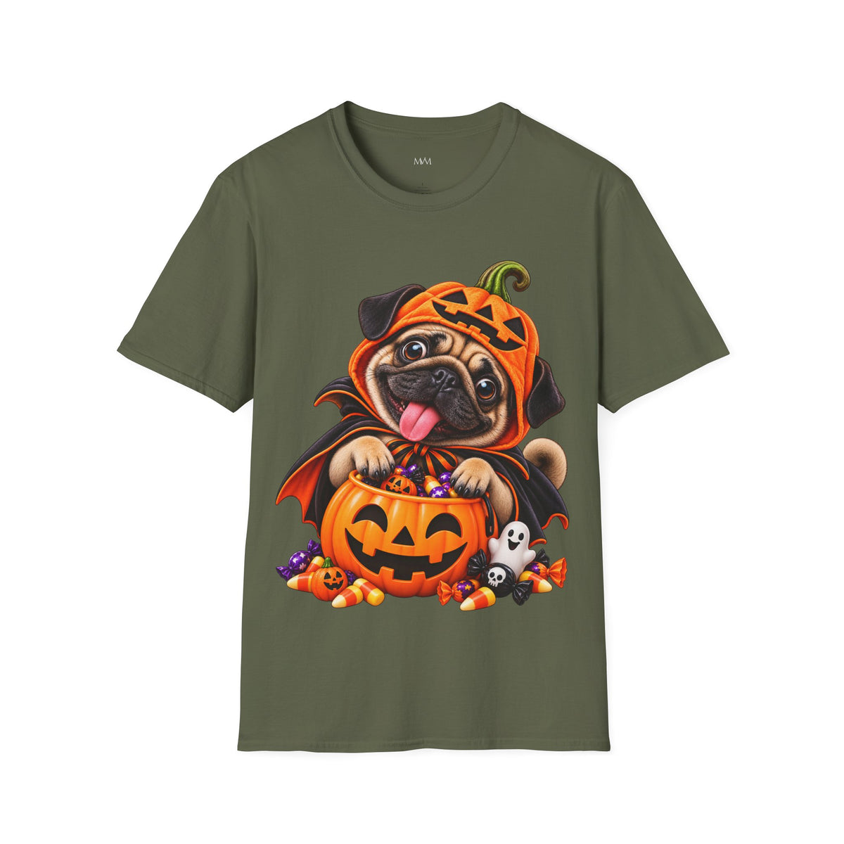 Kürbis Mops Halloween T-Shirt