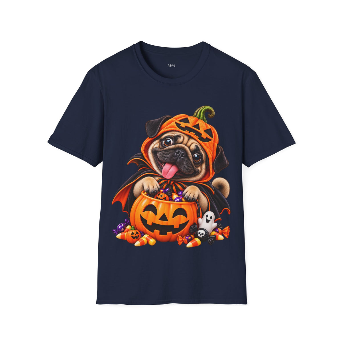 Kürbis Mops Halloween T-Shirt