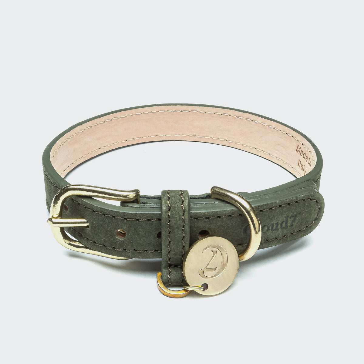 Moss green soft dog collar, adjustable fit, Cloud 7 Tiergarten