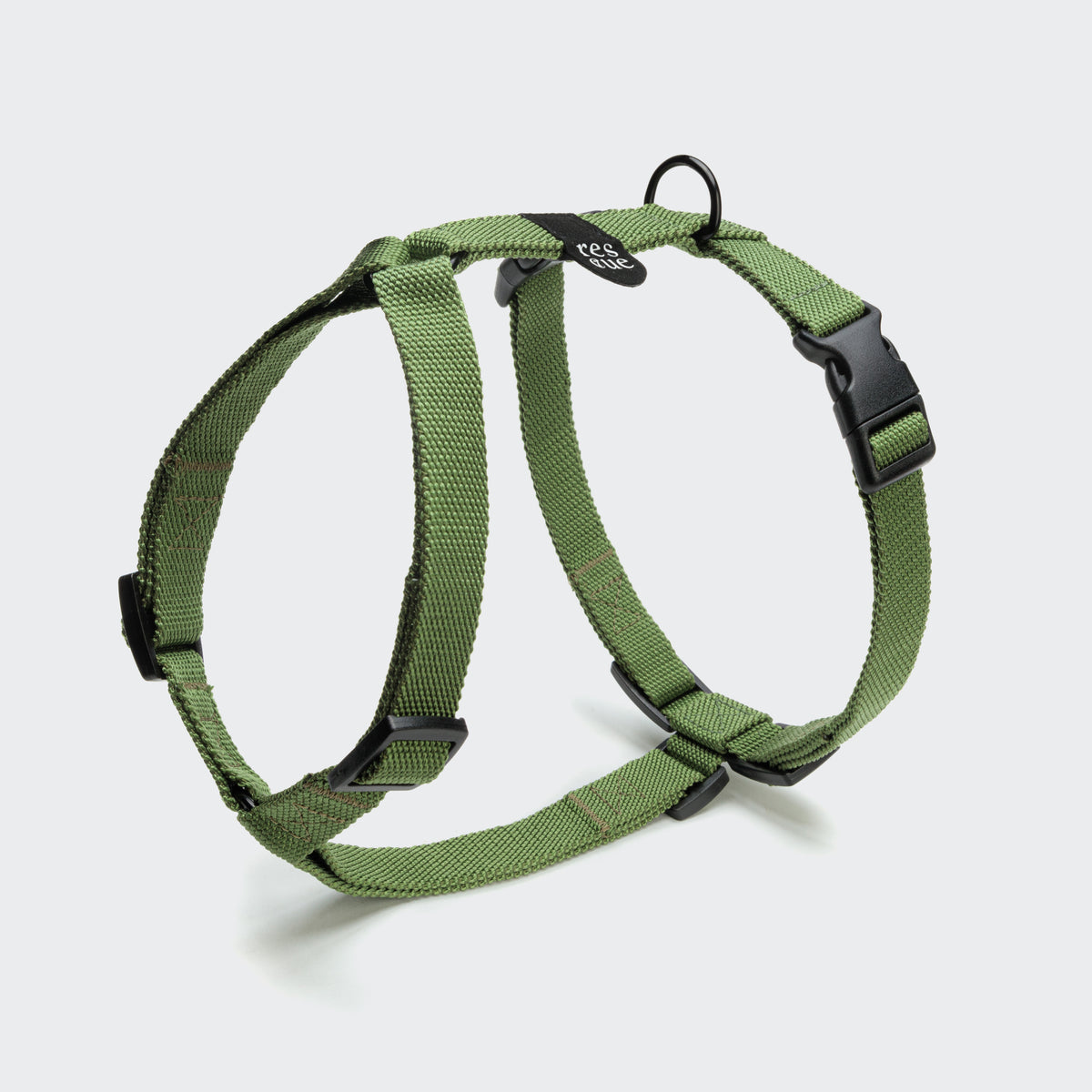 Green nylon dog harness, adjustable straps, Cloud 7 RESC7UE