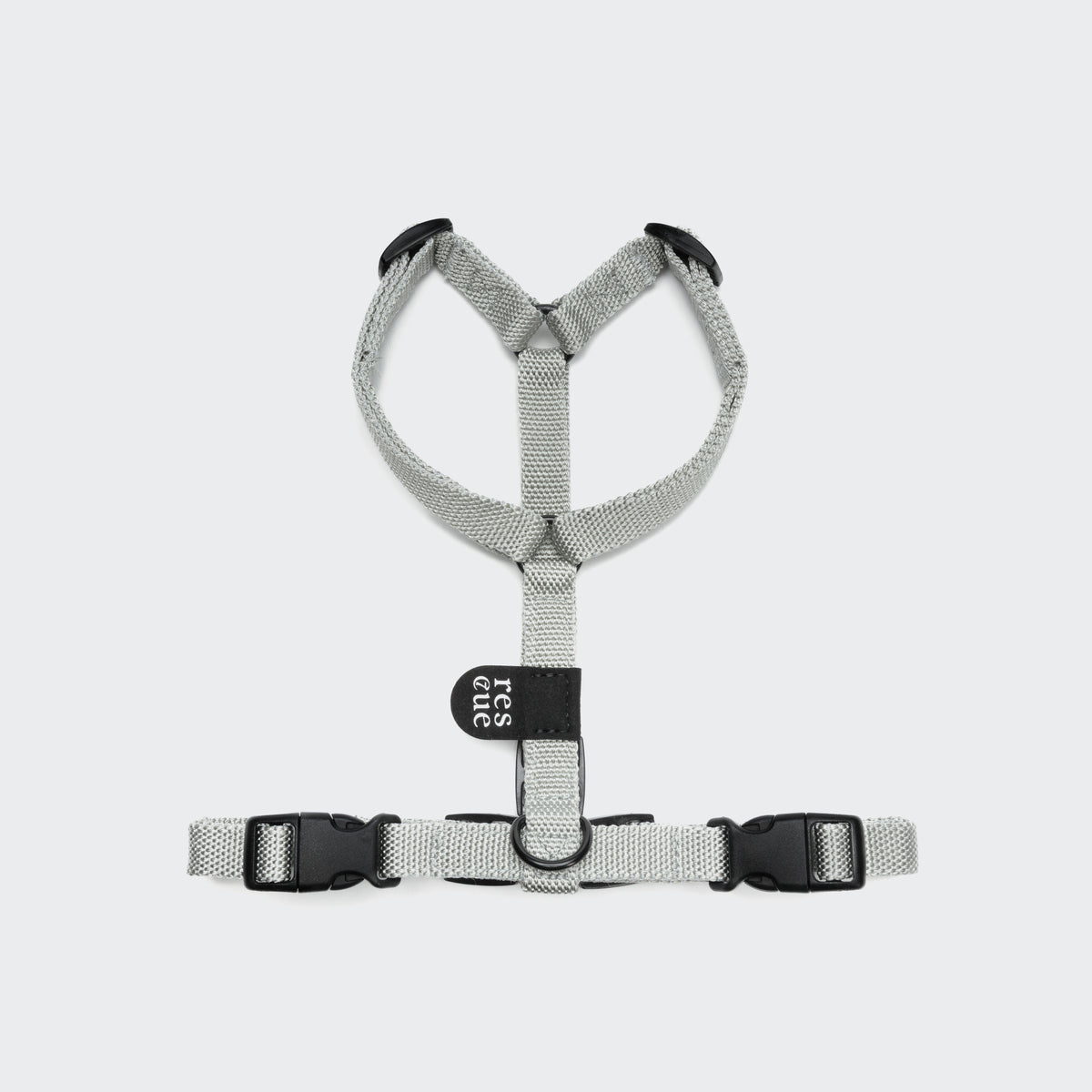 RESC7UE Silver dog harness detail, reflective nylon stitching