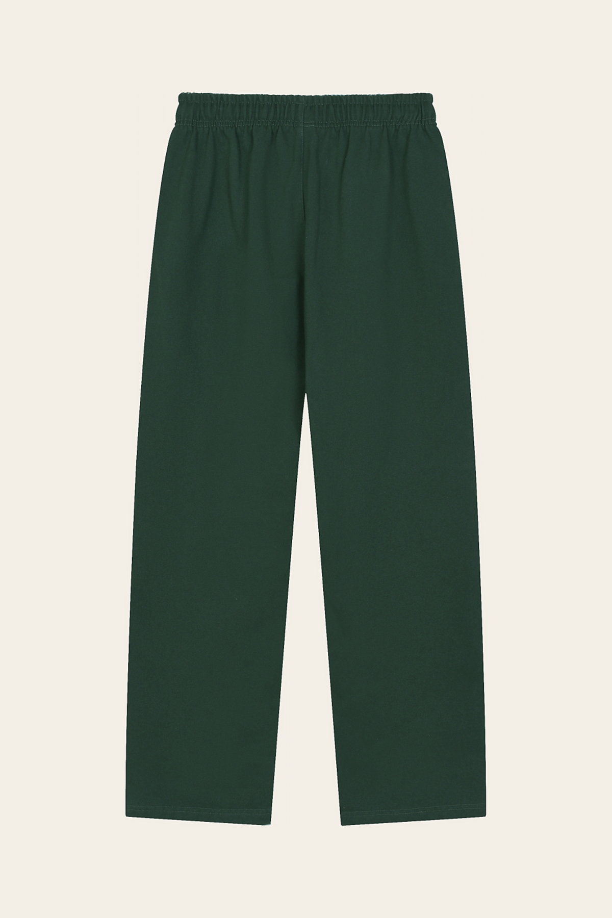 Flat lay of blackish green Club Crest sweatpants, back view. Color: Blackish Green
