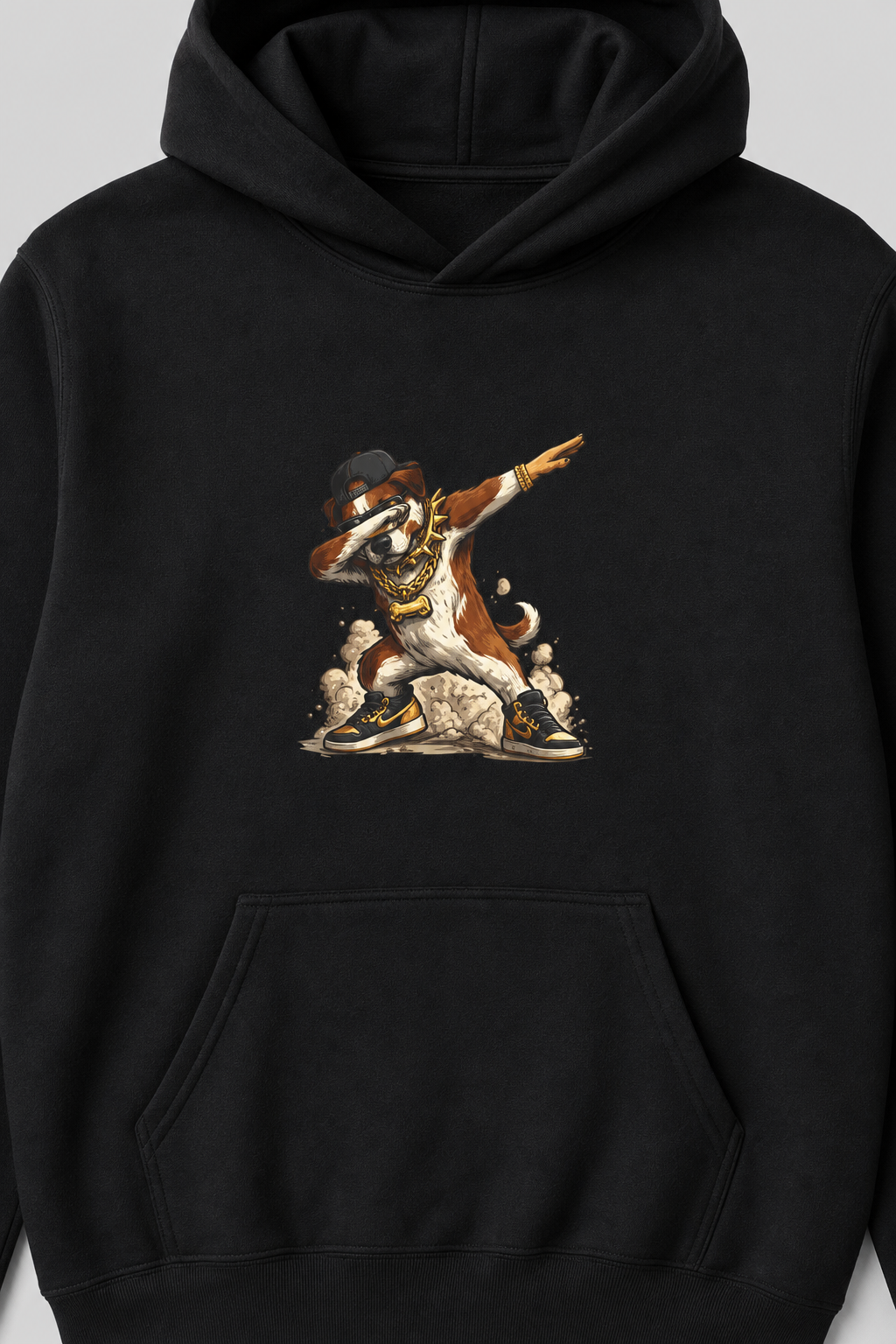 Dabbing dog graphic kids hoodie, children's pullover