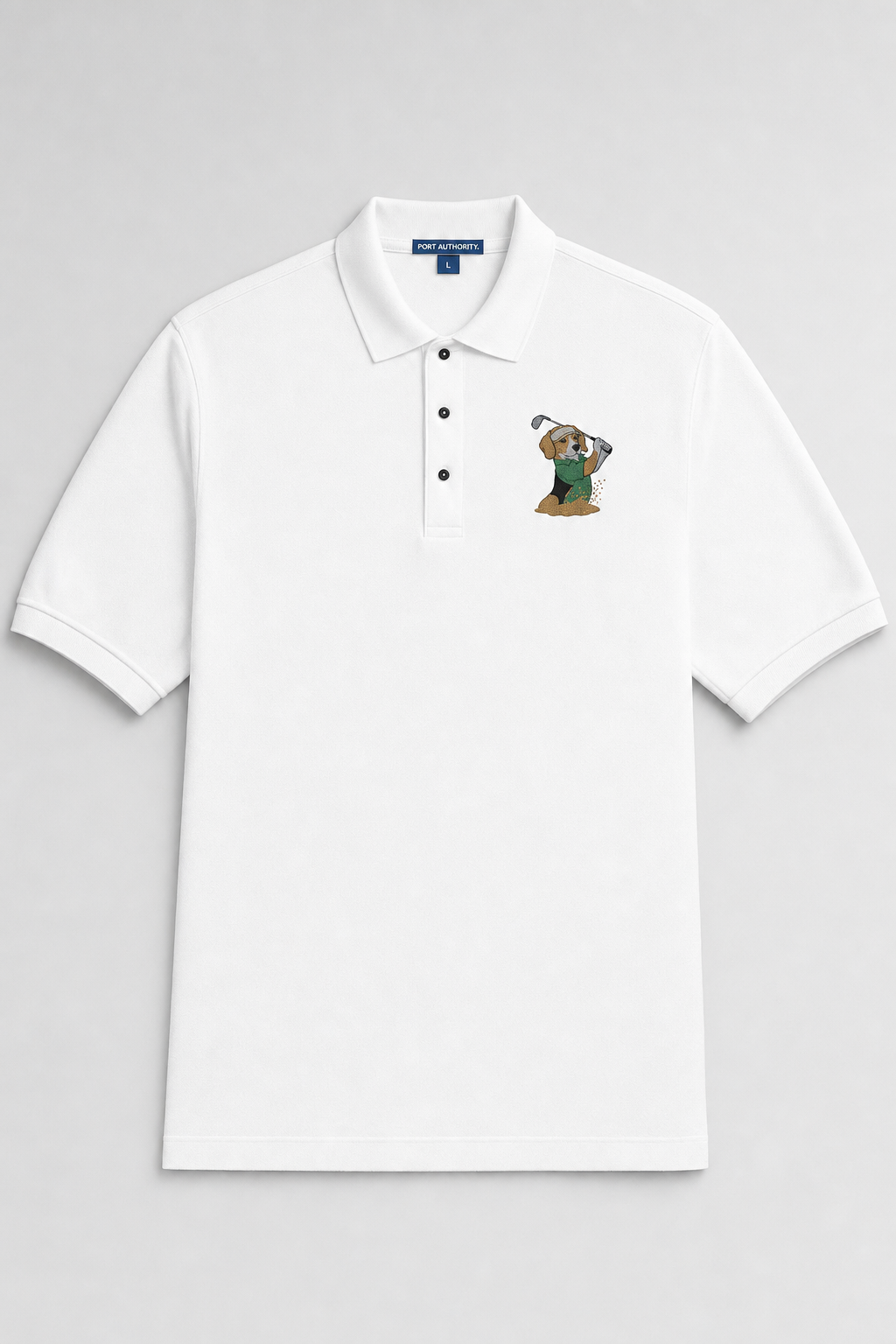 Beagle Golf Swing - Embroidered Polo Shirt