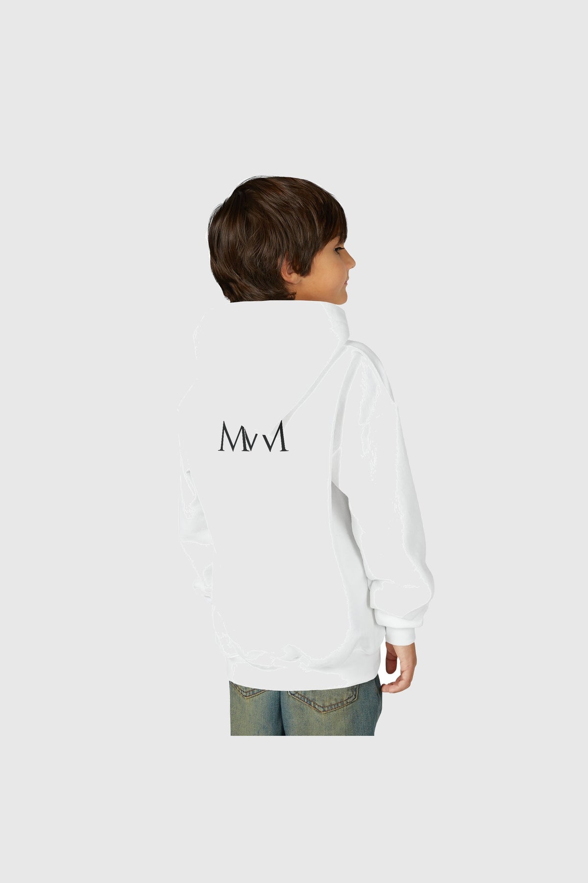 Black kids pullover hoodie with bulldog graphic print