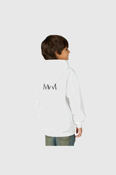Black kids pullover hoodie with bulldog graphic print