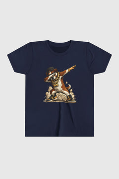 Black children's t-shirt with dabbing dog graphic design
