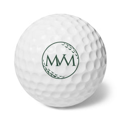 Pure Ball golf balls, set of 6, forest green and cream print, product photo 1