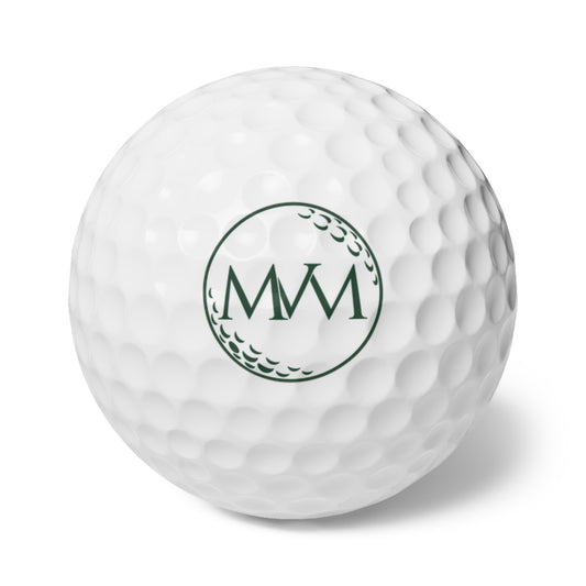 Pure Ball golf balls, set of 6, forest green and cream print, product photo 1