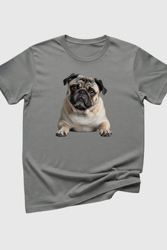 Man wearing black cute pug t-shirt
