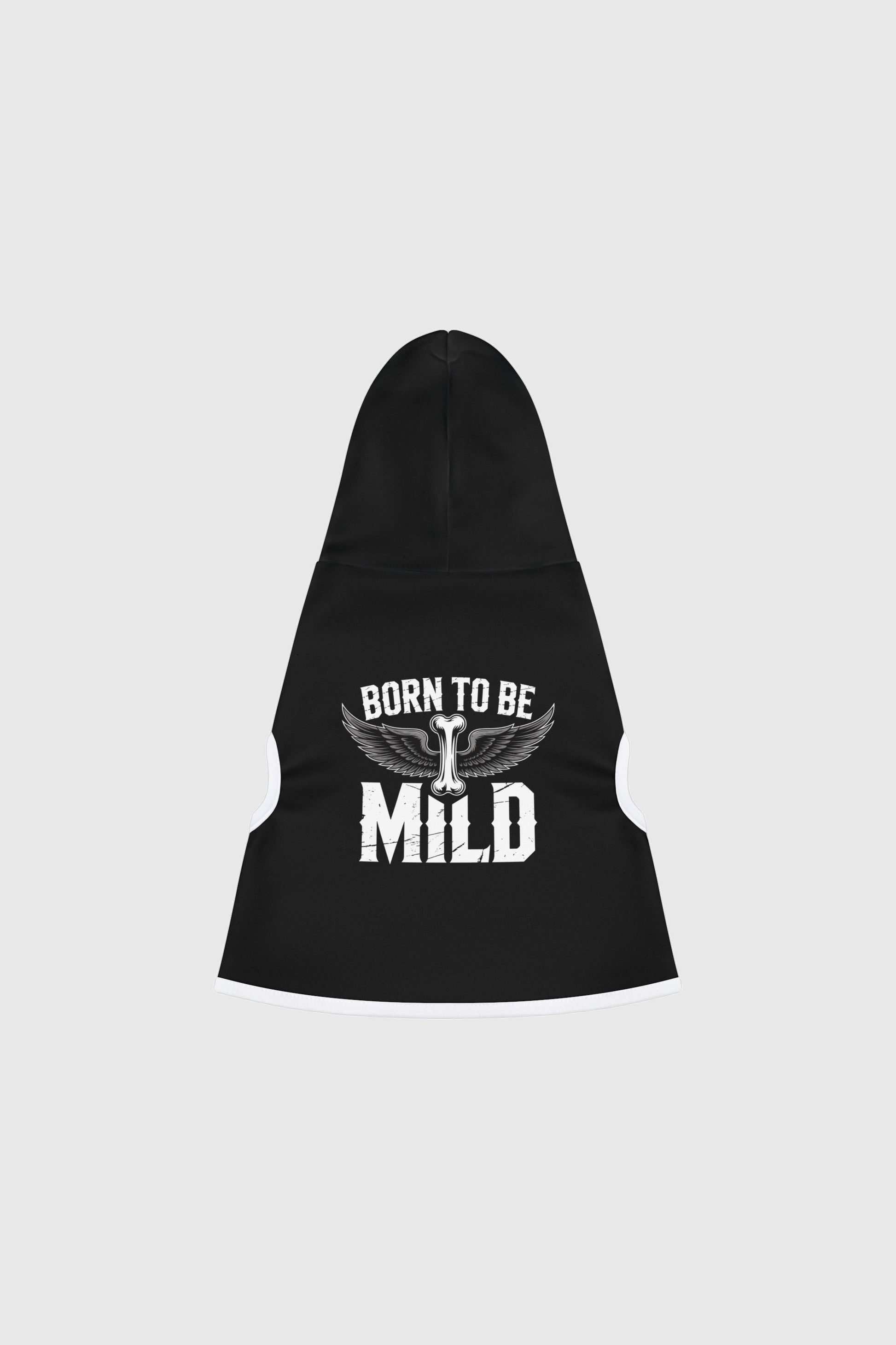 Dachshund wearing black born to be mild dog hoodie