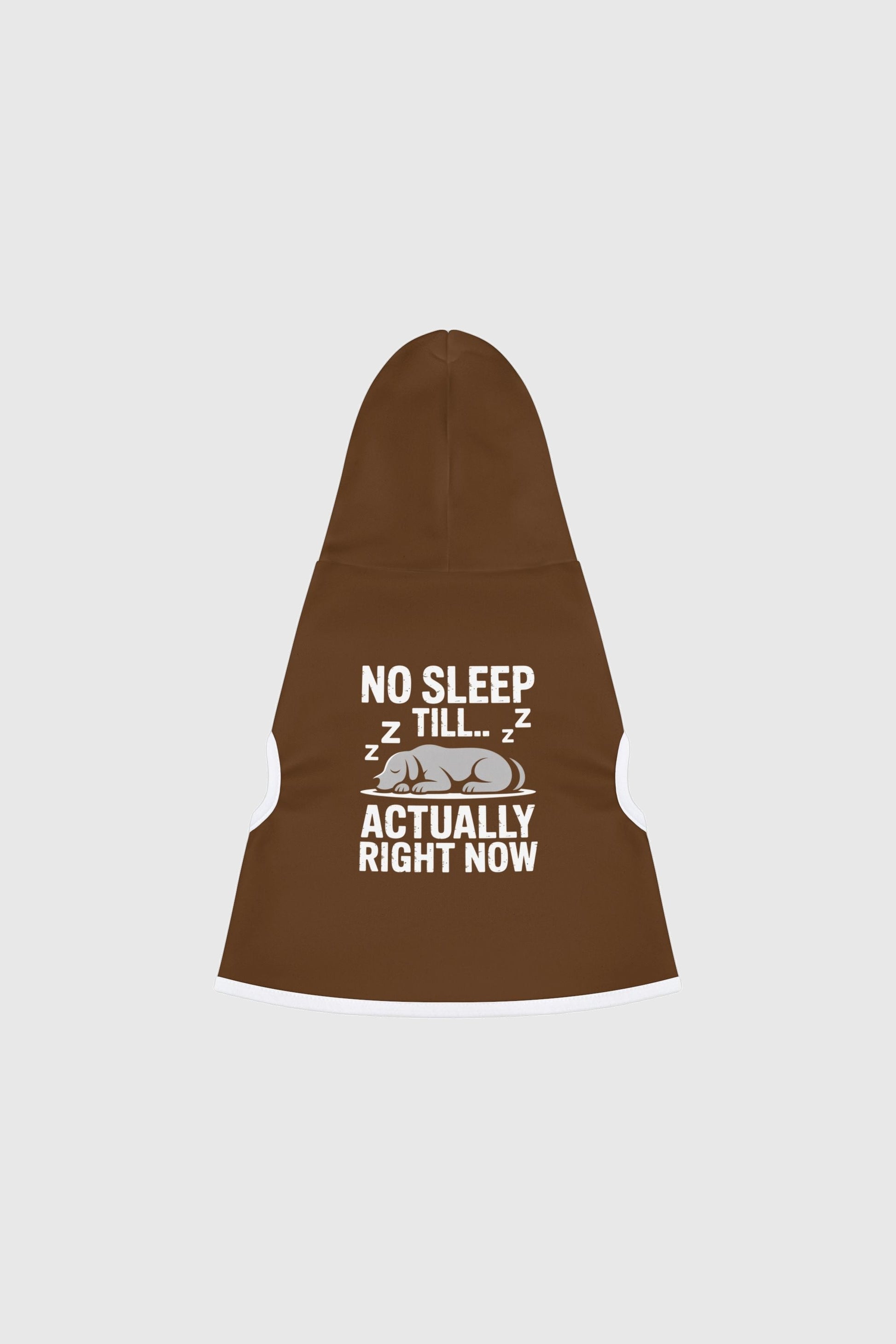 Dachshund wearing brown no sleep till dog hoodie