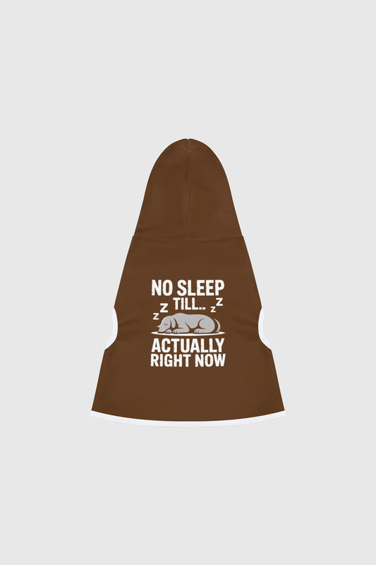 Dachshund wearing brown no sleep till dog hoodie