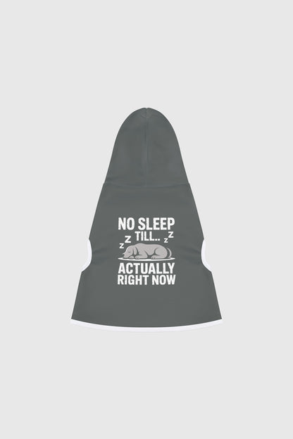Dachshund wearing gray no sleep till dog hoodie