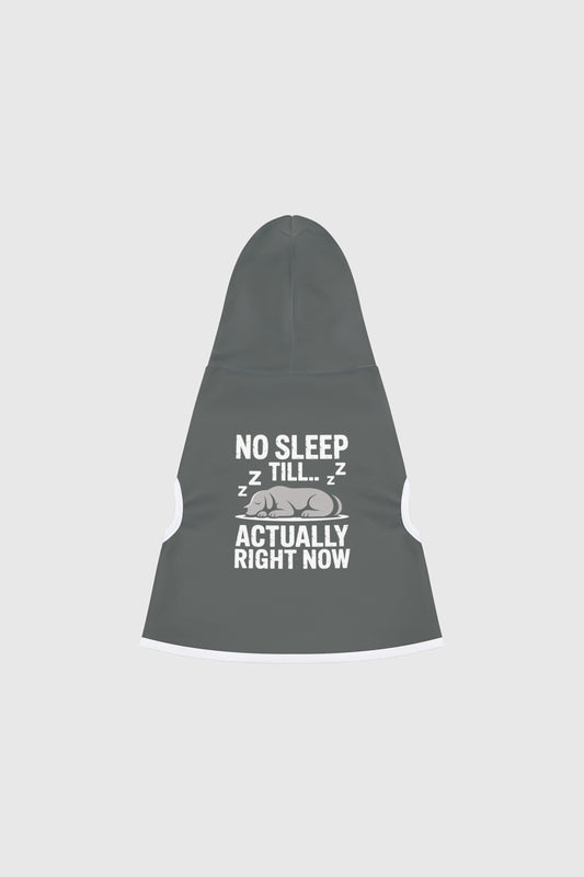 Dachshund wearing gray no sleep till dog hoodie