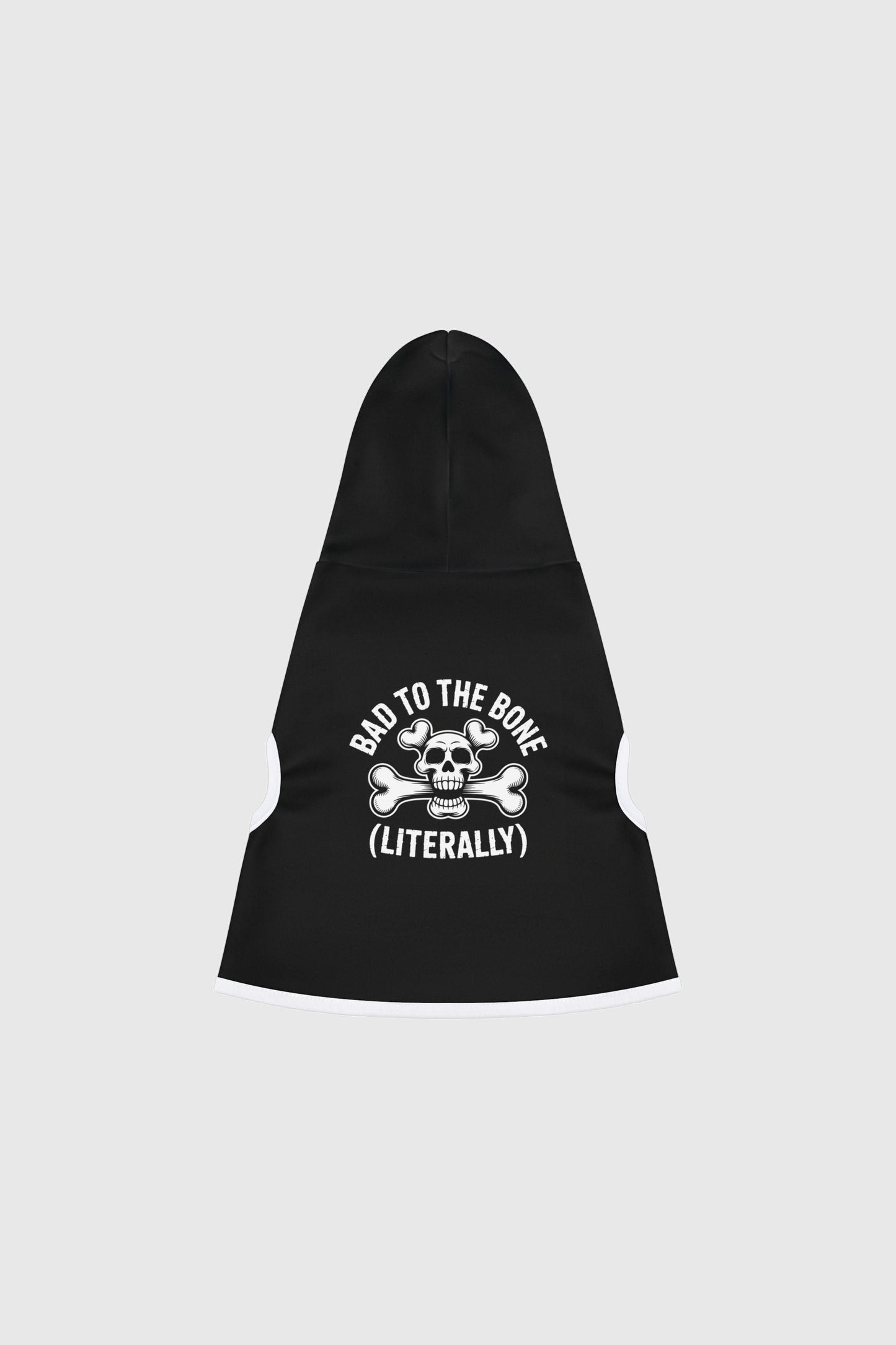 Dachshund wearing bad to the bone literally dog hoodie