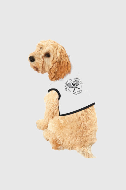 Grand slam champion print detail on white dog hoodie