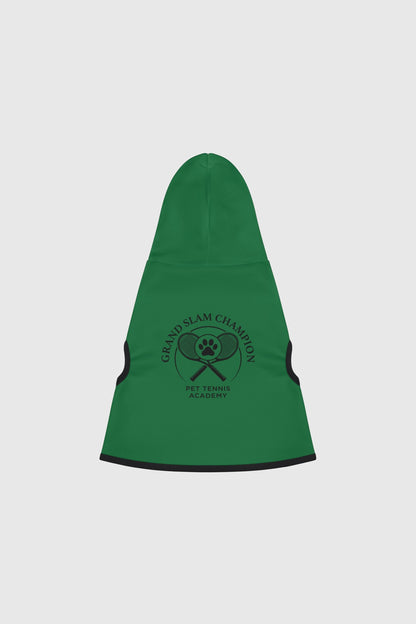 Border collie in green grand slam champion dog hoodie