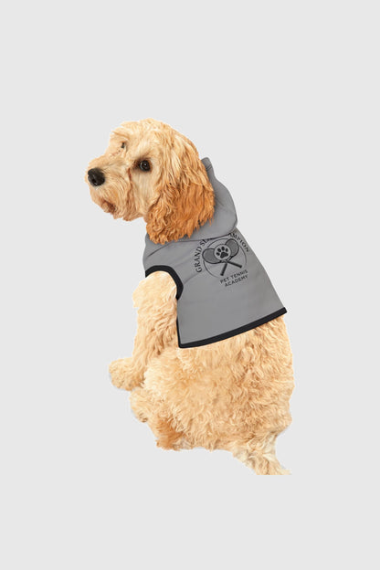 Vizsla wearing gray grand slam champion dog hoodie