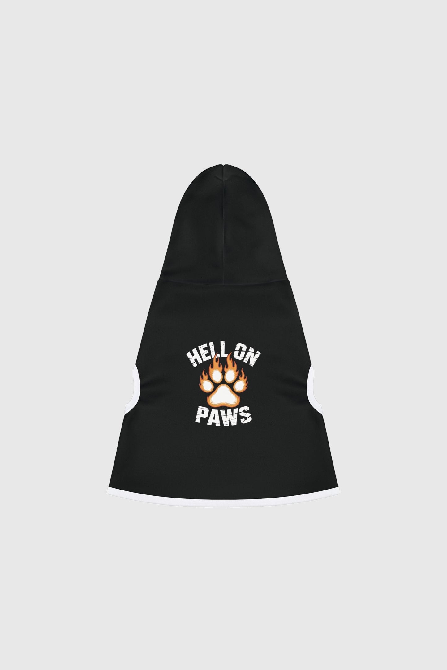 Dachshund wearing hell on paws dog hoodie