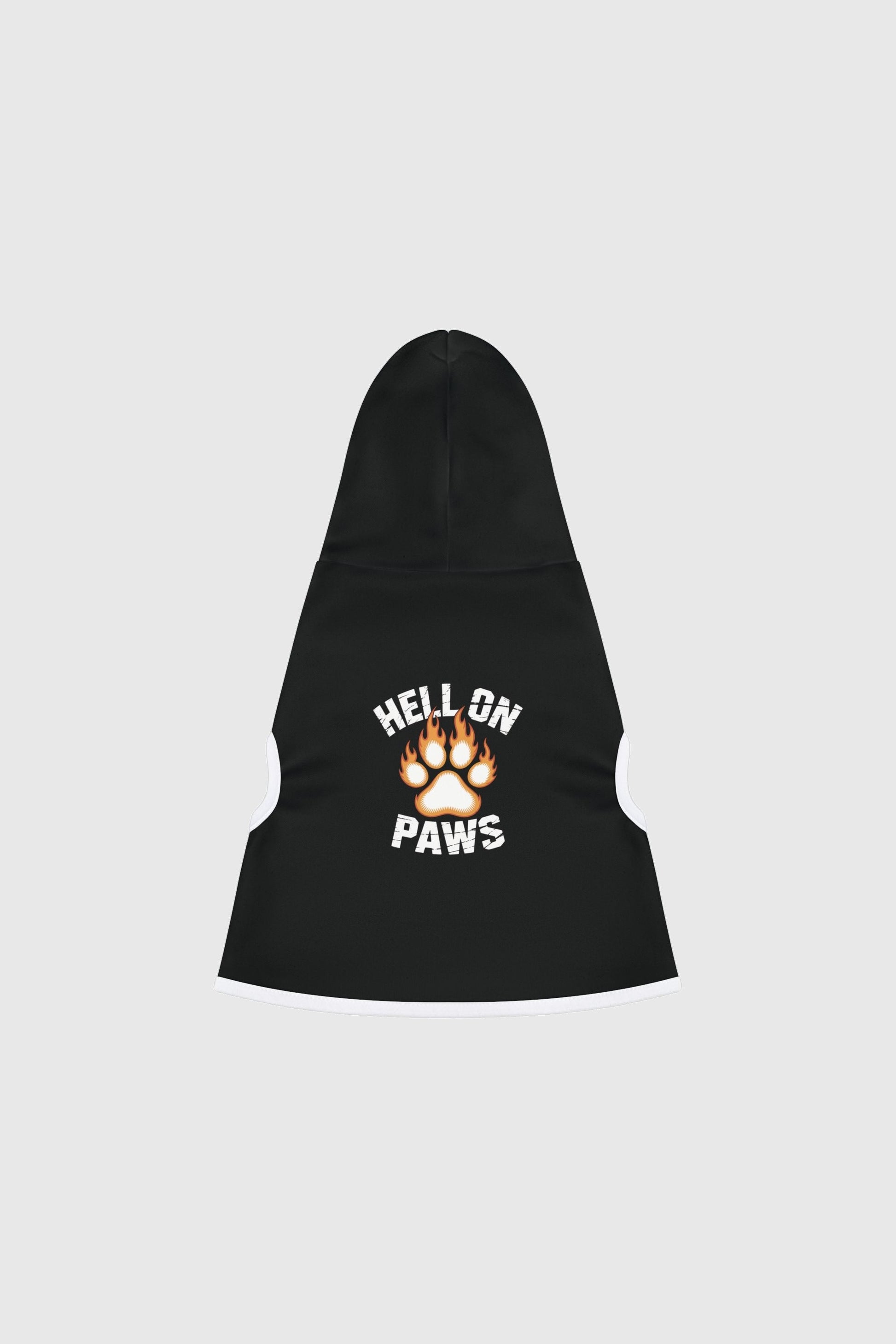 Dachshund wearing hell on paws dog hoodie
