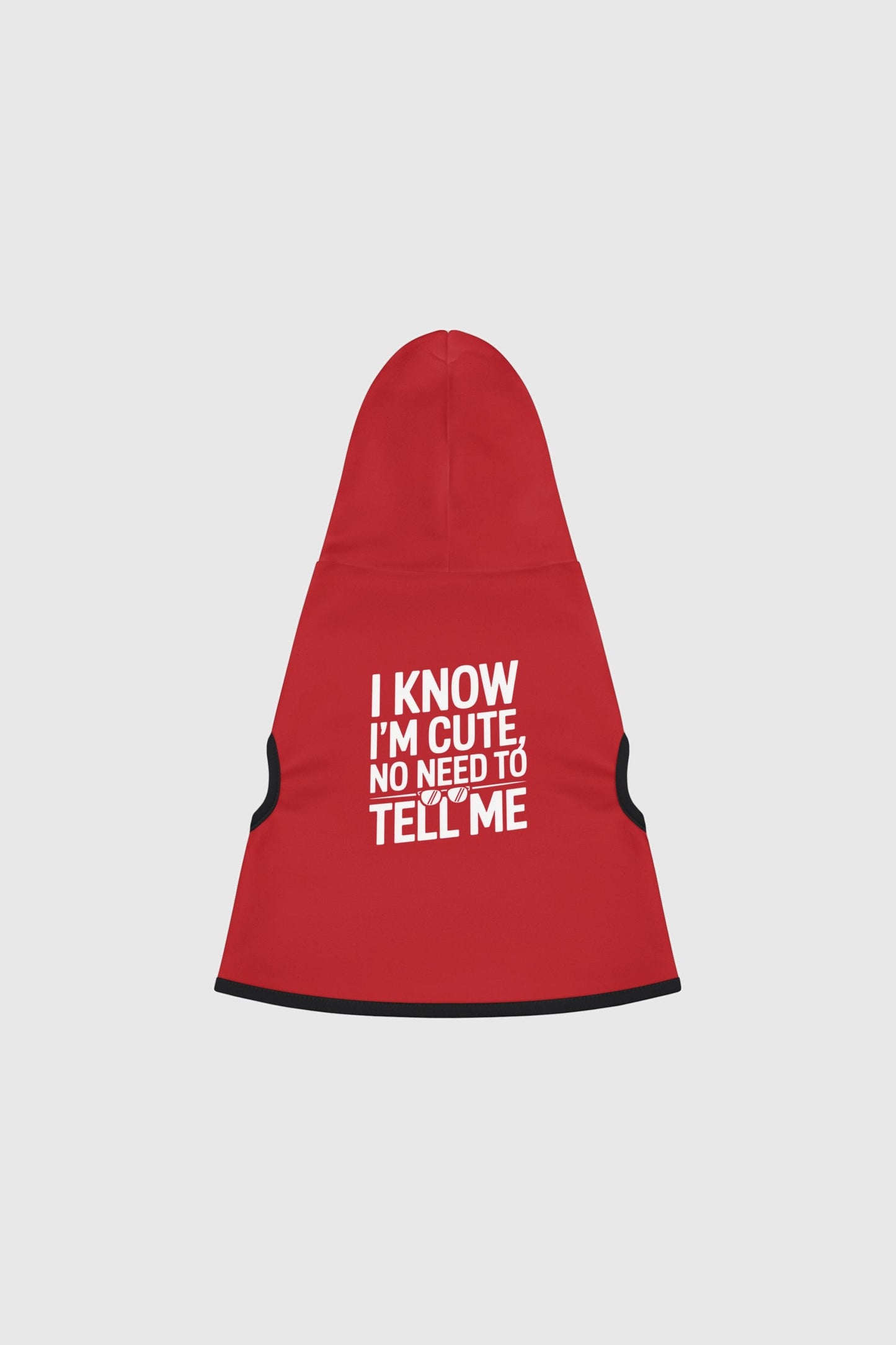 Pug in red i know i'm cute dog hoodie