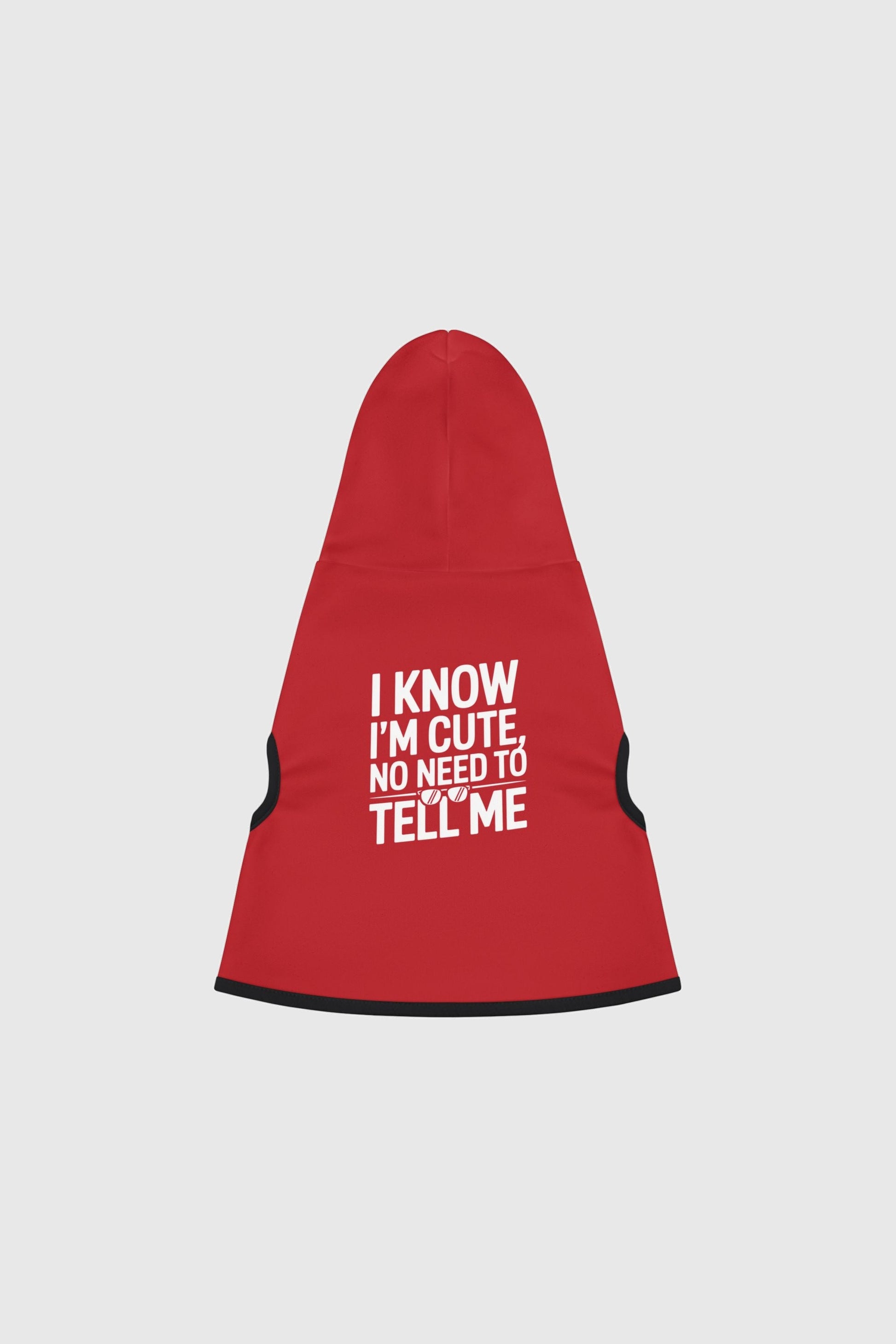 Pug in red i know i'm cute dog hoodie