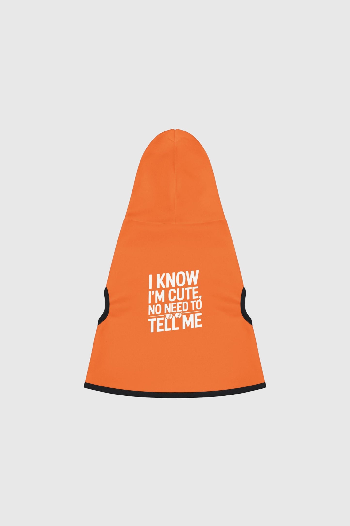 Pug in orange i know i'm cute dog hoodie