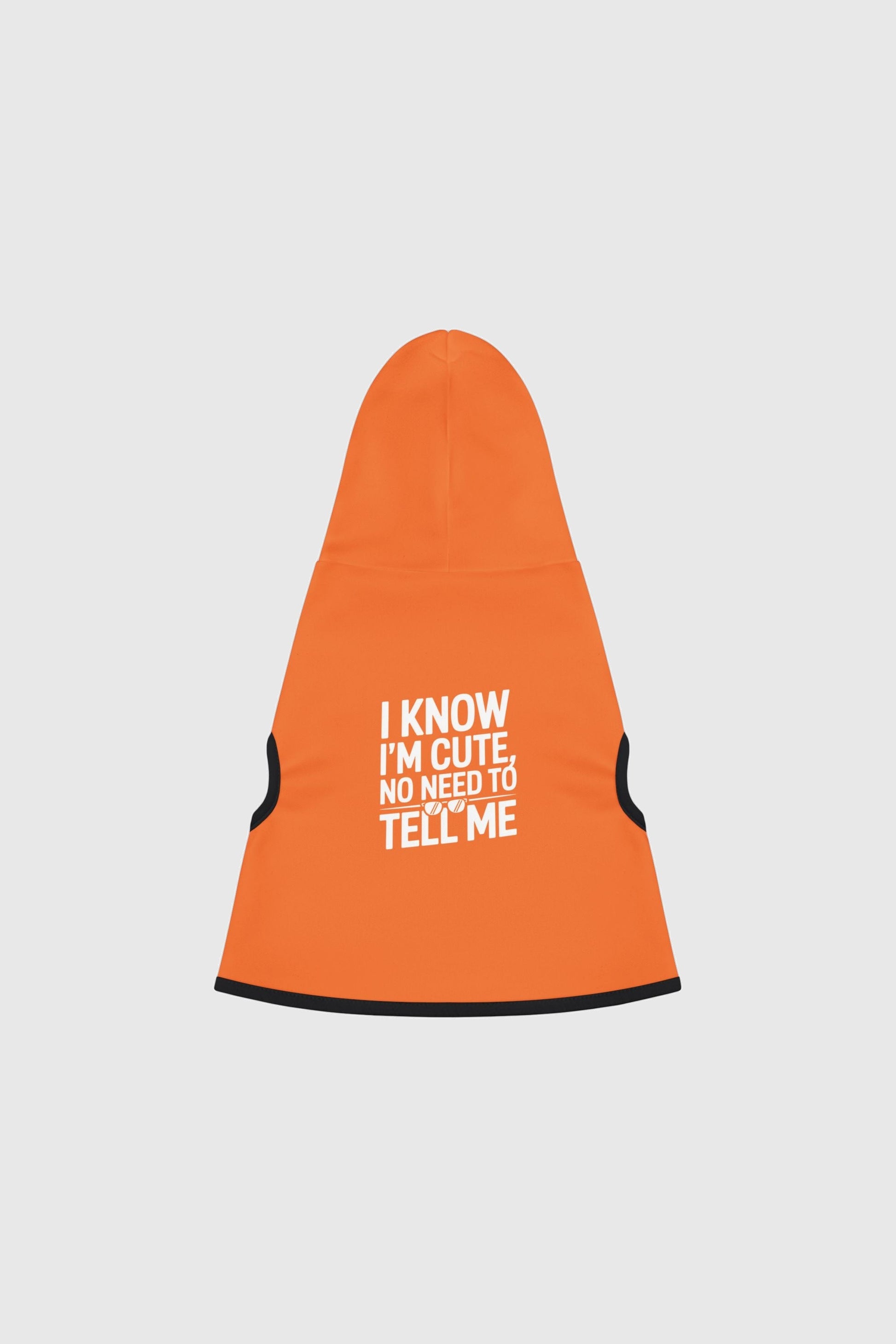 Pug in orange i know i'm cute dog hoodie