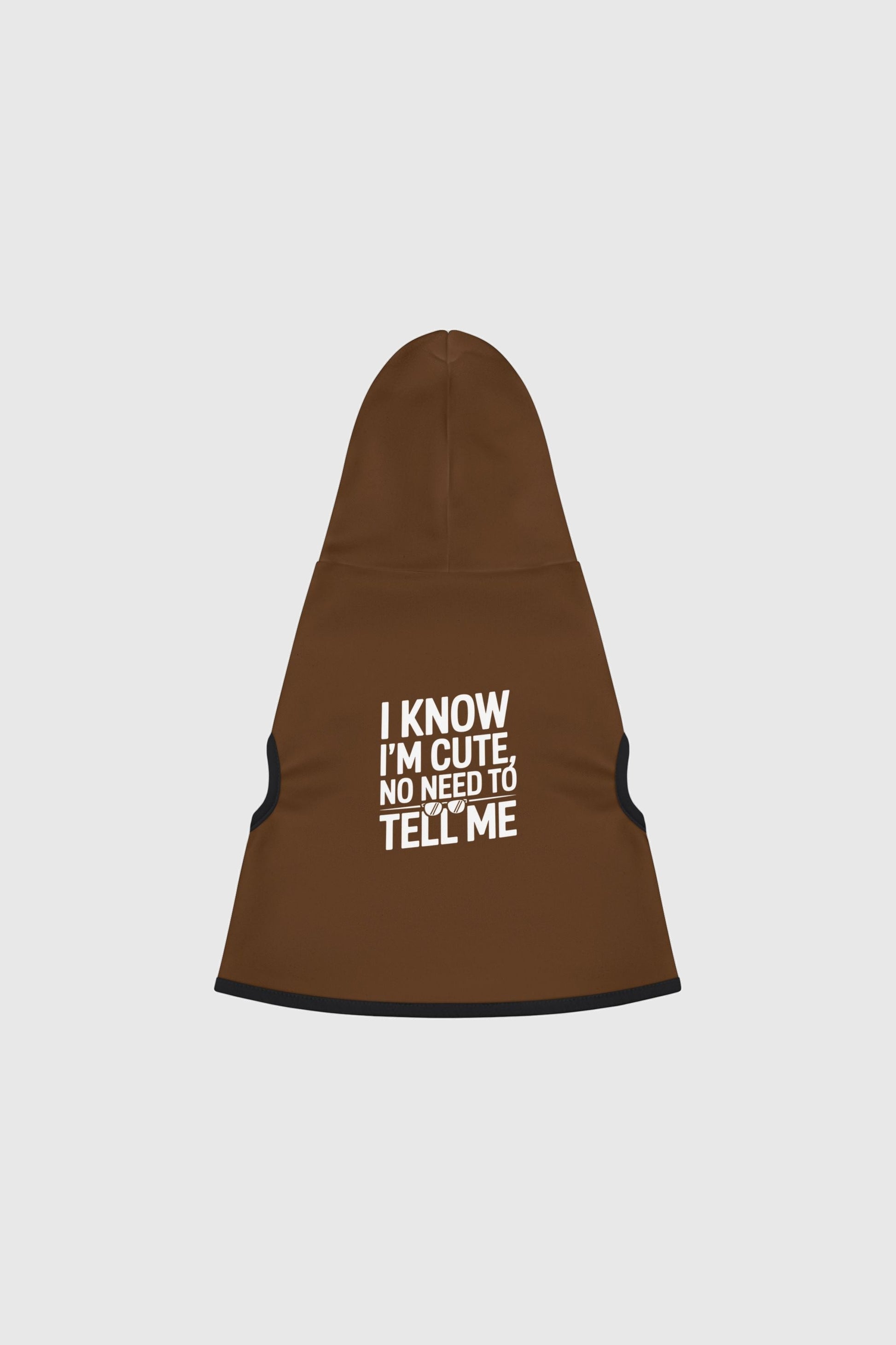 Pug in brown i know i'm cute dog hoodie