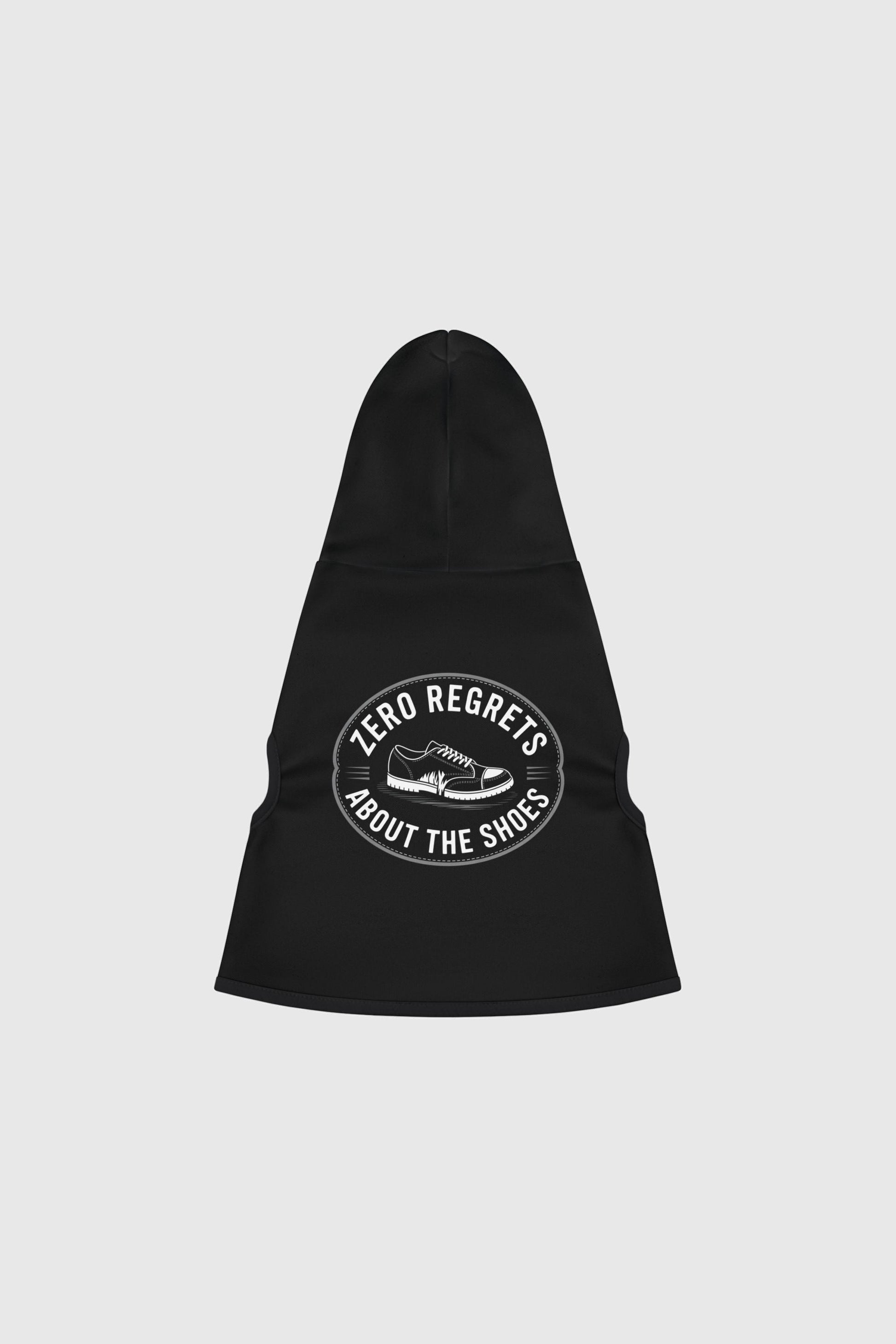 Dachshund wearing black zero regrets about the shoes dog hoodie