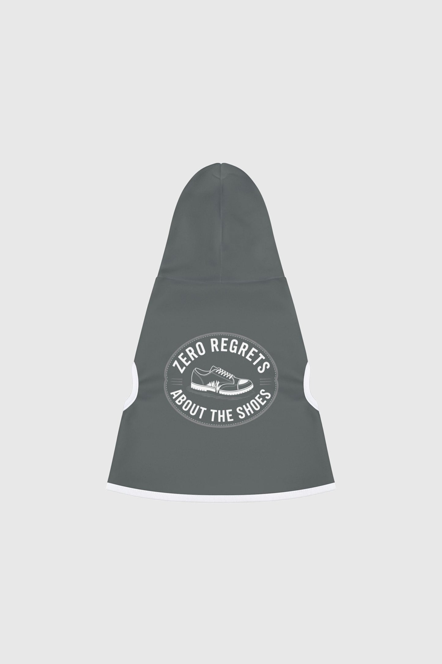 Dachshund wearing gray zero regrets about the shoes dog hoodie