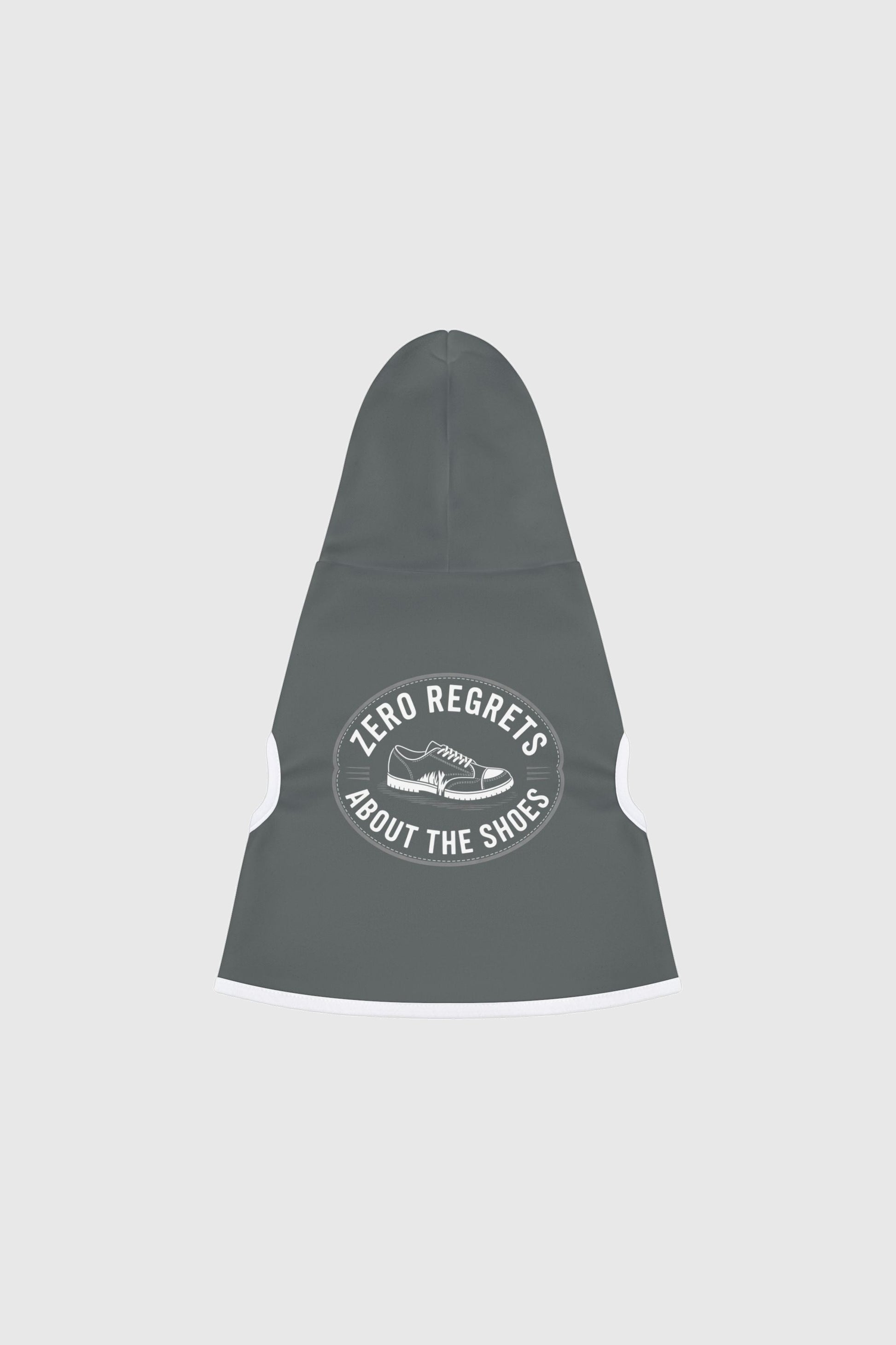 Dachshund wearing gray zero regrets about the shoes dog hoodie