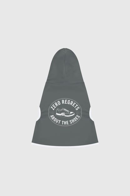 Dachshund wearing gray zero regrets about the shoes dog hoodie