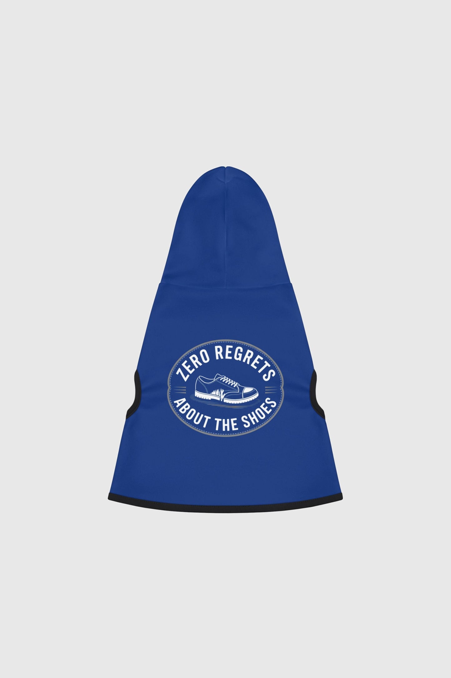Dachshund wearing blue zero regrets about the shoes dog hoodie