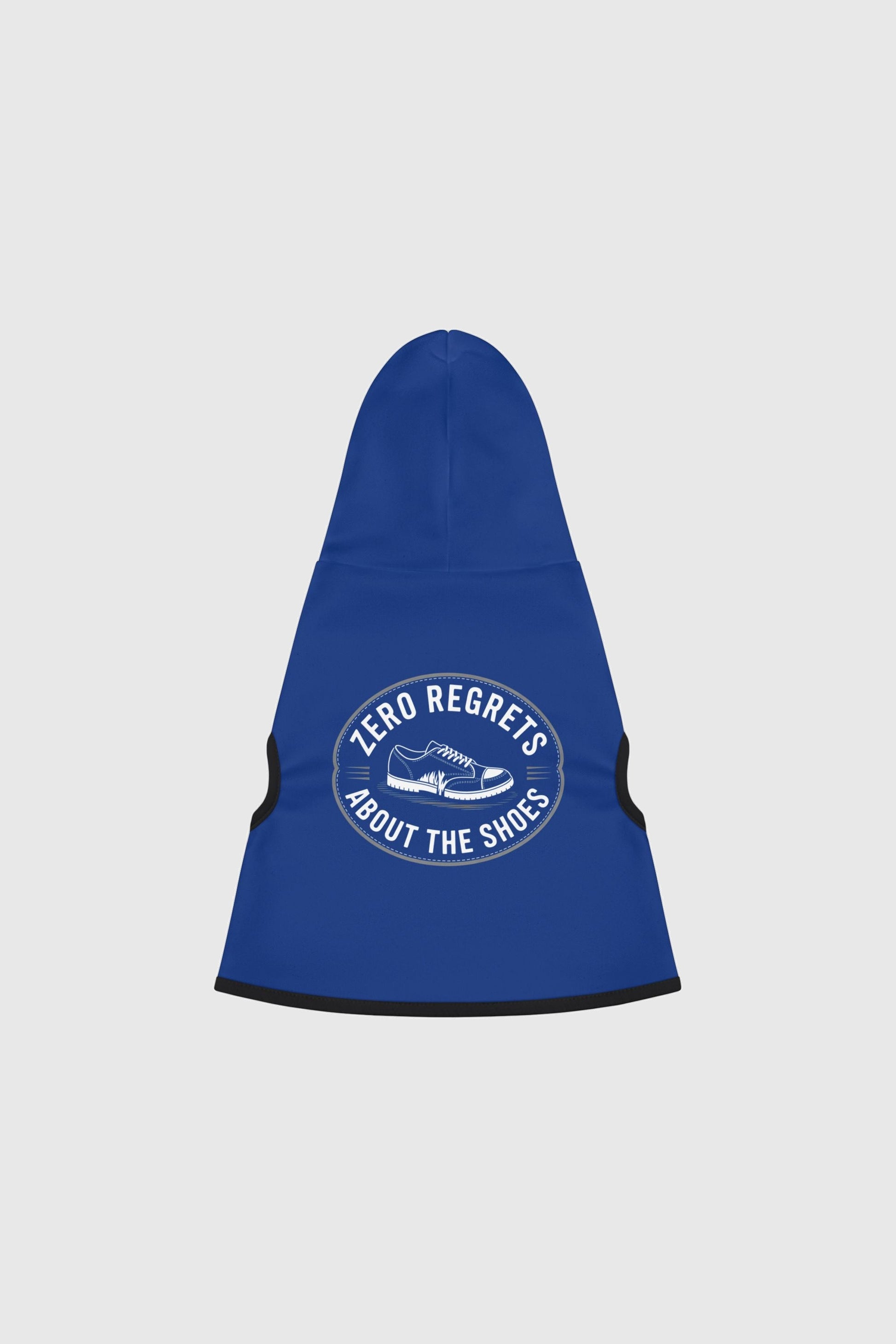 Dachshund wearing blue zero regrets about the shoes dog hoodie
