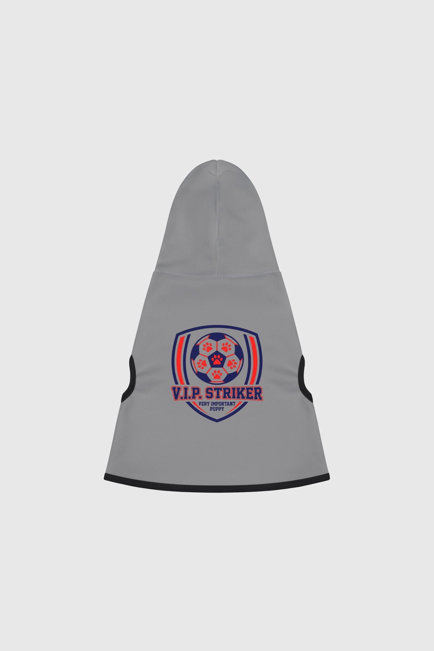 Weimaraner in light gray vip striker soccer dog hoodie