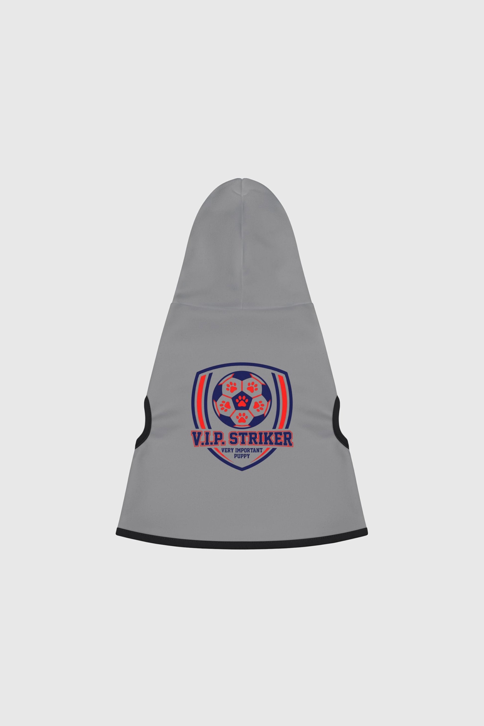 Weimaraner in light gray vip striker soccer dog hoodie