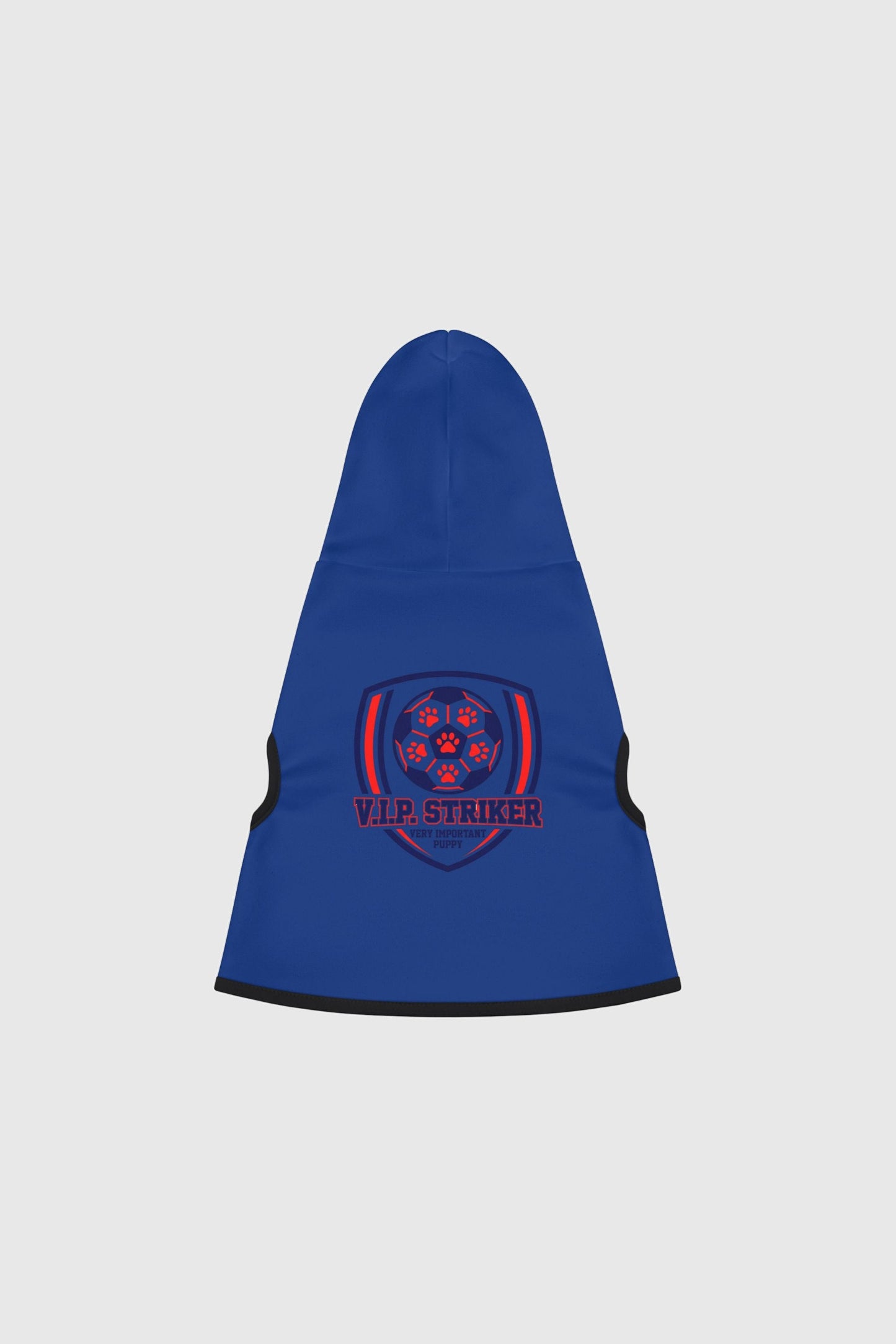 Weimaraner in blue vip striker soccer dog hoodie