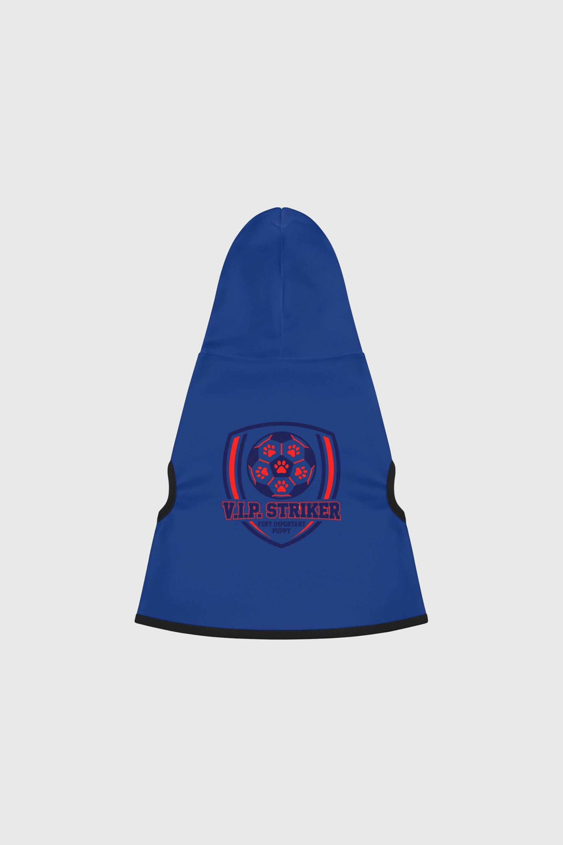 Weimaraner in blue vip striker soccer dog hoodie
