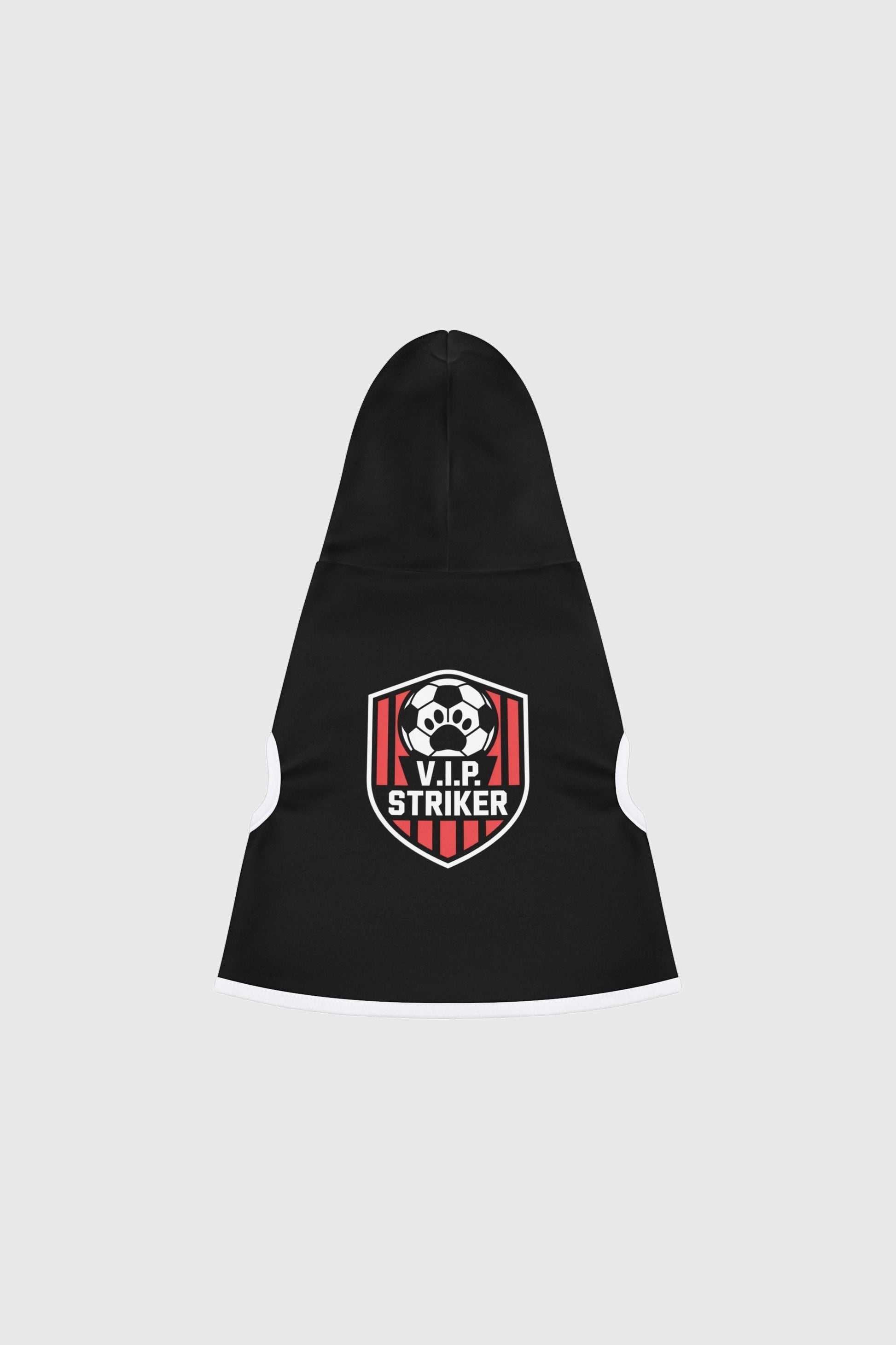 Weimaraner in black vip striker soccer dog hoodie