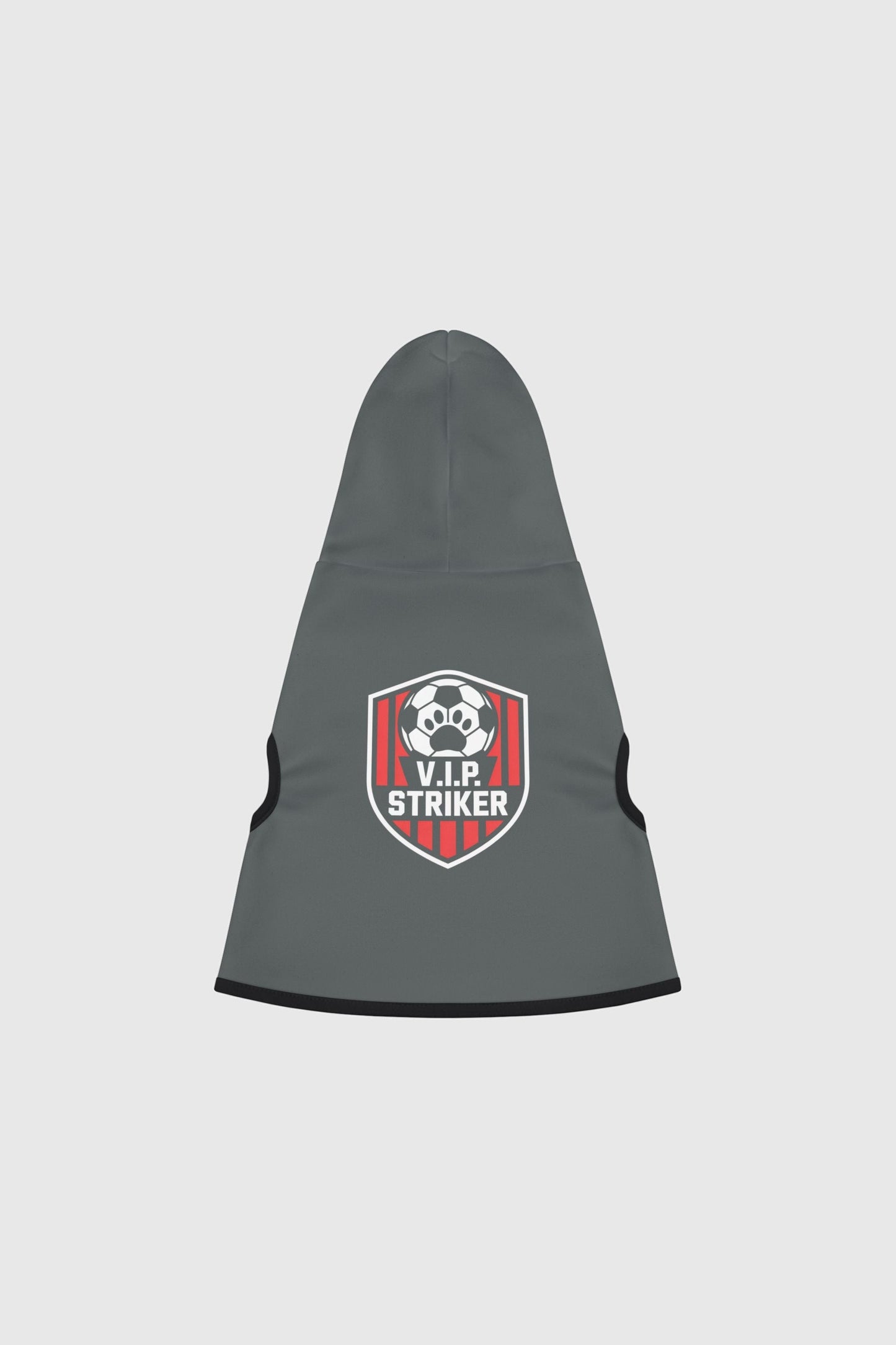 Weimaraner in dark gray vip striker soccer dog hoodie