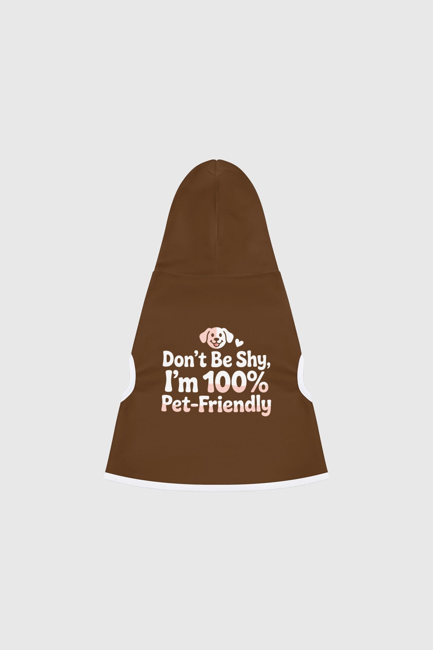 Dachshund wearing grey Don't Be Shy dog hoodie